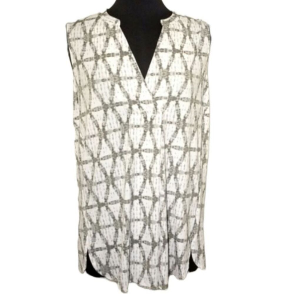 Fever Sleeveless Geometric Summer Top Blouse Women Size Medium New